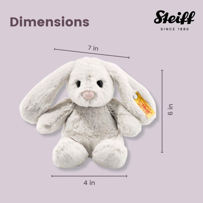 Steiff Hoppie Hase 18 cm hellgrau, Plüschtier Hase mit Schlappohren, Soft Cuddly Friends, flauschiges Stofftier zu – Bild 2