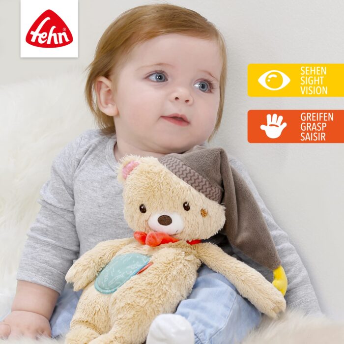 Fehn Kuscheltier Bär Bruno – Weicher Teddyb- Stofftier zum Greifen, Fühlen – Bild 6