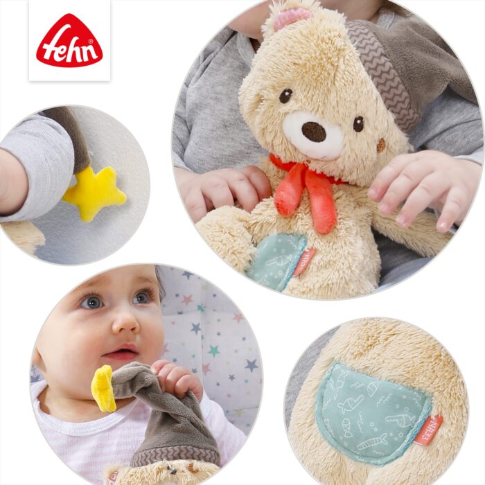 Fehn Kuscheltier Bär Bruno – Weicher Teddyb- Stofftier zum Greifen, Fühlen – Bild 4